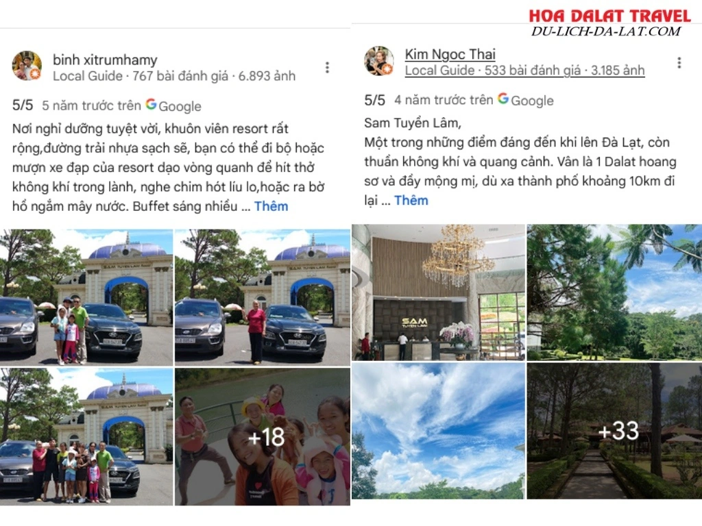 Đánh giá của khách hàng khi lưu trú tại SAM Tuyền Lâm Resort Đà Lạt